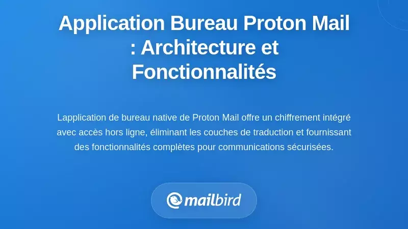 Application de messagerie chiffrée Proton Mail native : architecture et capacités