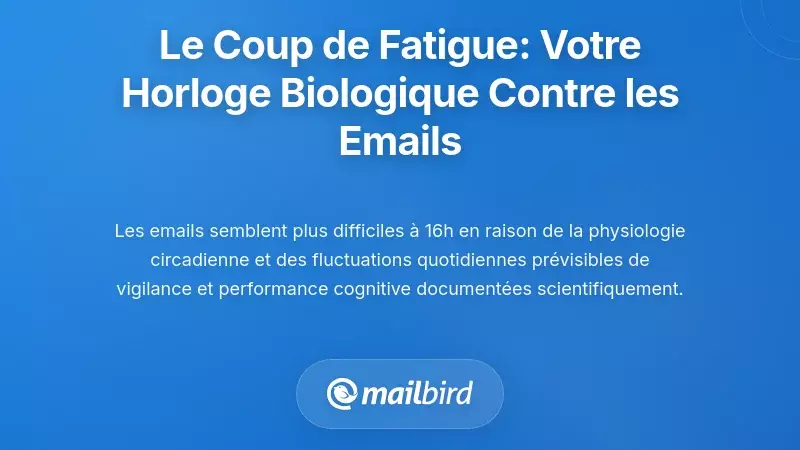La Baisse d'Énergie de l'Après-Midi : Comment Votre Horloge Biologique Sabote le Traitement des E-Mails
