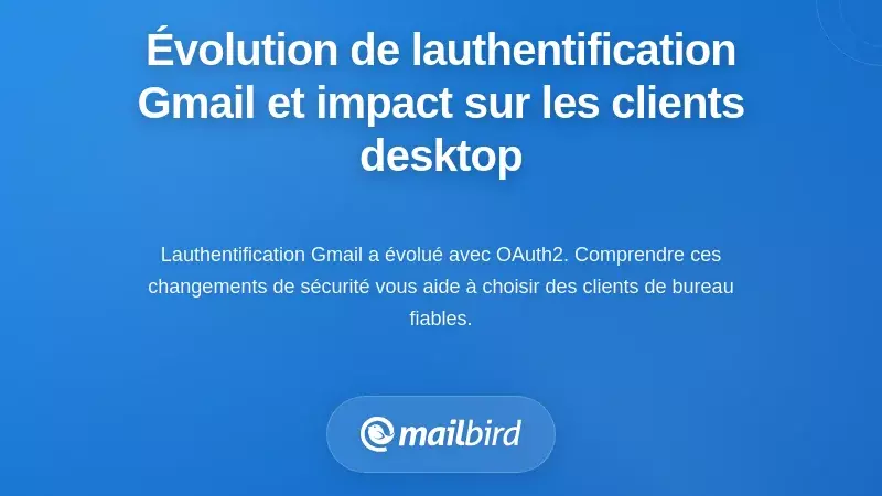 L'évolution de l'authentification Gmail et ce que cela signifie pour les clients de messagerie de bureau pour Gmail