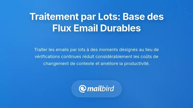 Le traitement par lots : la base des flux de travail par e-mail durables