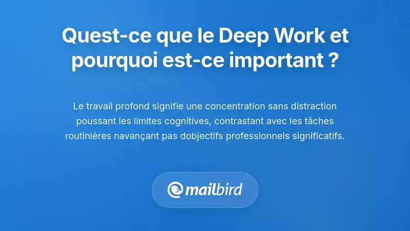 Professionnel en concentration intense démontrant le deep work sans distractions liées aux e-mails