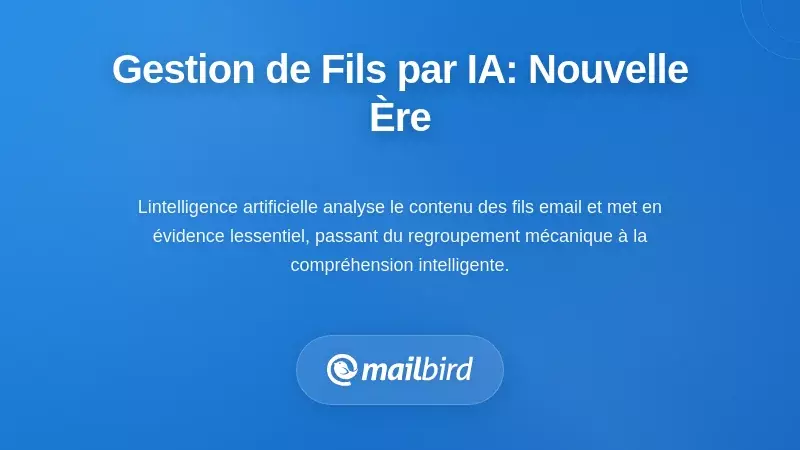 Interface de gestion des fils de discussion par email aliment&eacute;e par l'IA mettant en &eacute;vidence les messages importants dans les conversations