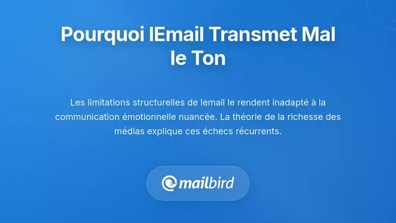 Interface de courrier &eacute;lectronique mettant en &eacute;vidence les limites structurelles pour transmettre le ton &eacute;motionnel