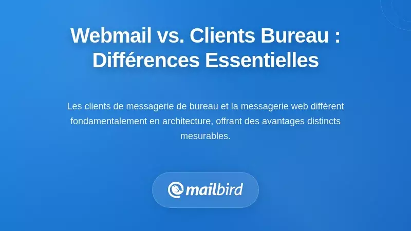 Webmail vs Clients de bureau : Comprendre les différences de capacités