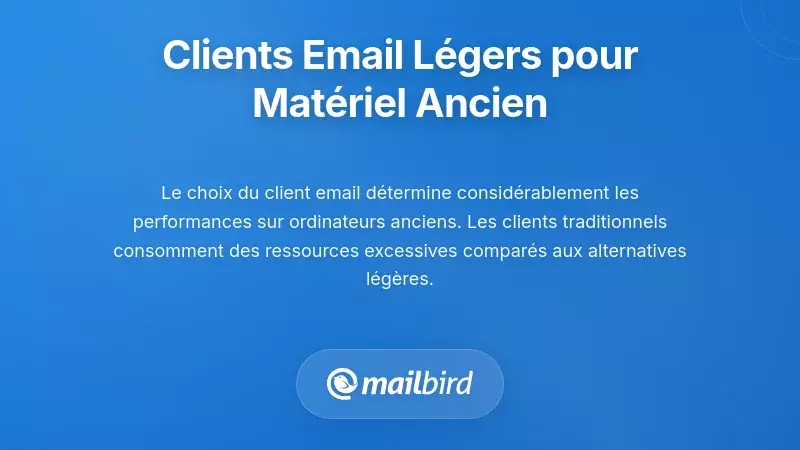 Choisir des clients email l&eacute;gers pour du mat&eacute;riel ancien