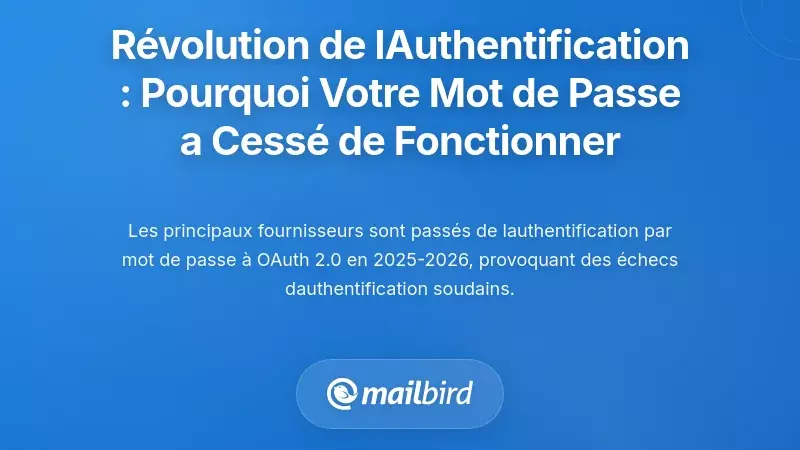 La Révolution de l'Authentification : Pourquoi Votre Mot de Passe Email a Soudainement Cessé de Fonctionner