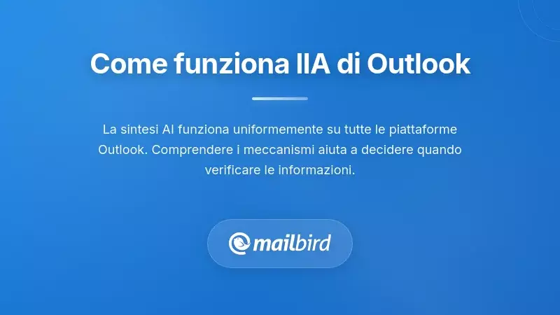 Interfaccia di riepilogo email con intelligenza artificiale di Microsoft Outlook che mostra come funzionano le funzionalità di riepilogo automatico nella posta in arrivo