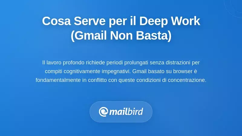 Cosa Richiede Davvero il Deep Work (E Perché Gmail nel Browser Non Può Fornirlo)
