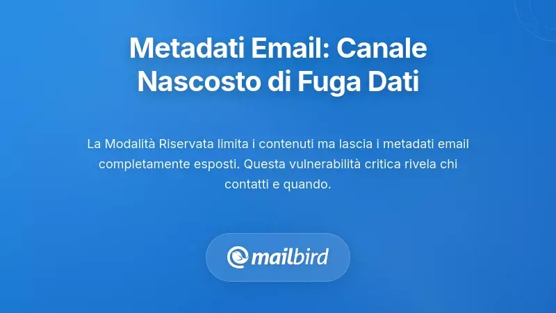 Meta dati delle email: il canale nascosto di perdita di informazioni