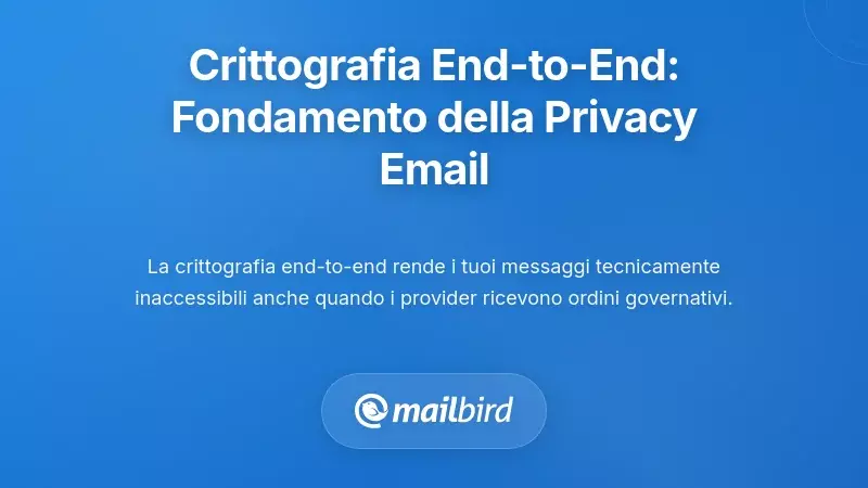 Crittografia End-to-End: La Fondazione della Protezione della Privacy delle Email