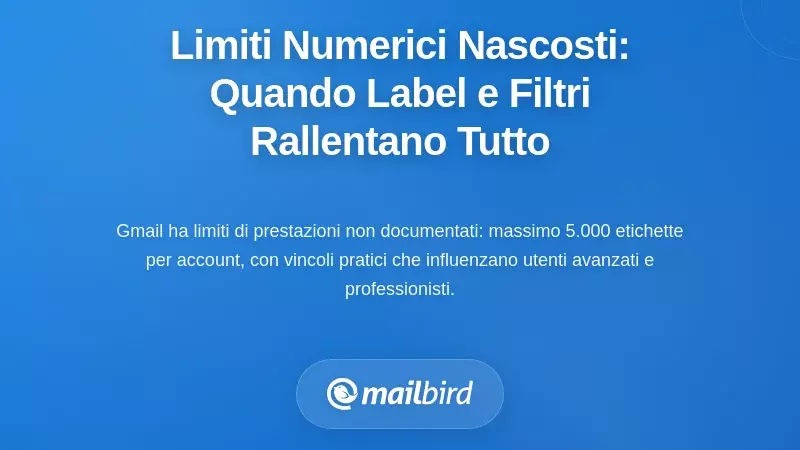 I Limiti Numerici di Cui Nessuno Parla: Quando Etichette e Filtri Raggiungono i Limiti di Prestazioni