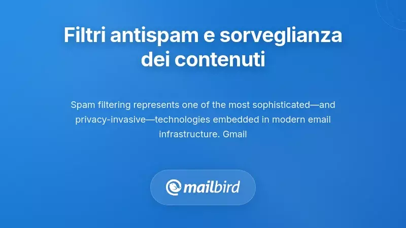 Tecnologia del filtro anti-spam che scansiona il contenuto delle email per minacce mentre raccoglie dati e modelli di comportamento degli utenti