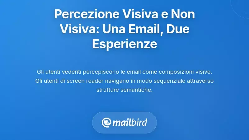 Percezione Visiva e Non Visiva: La Stessa Email, Due Esperienze Diverse