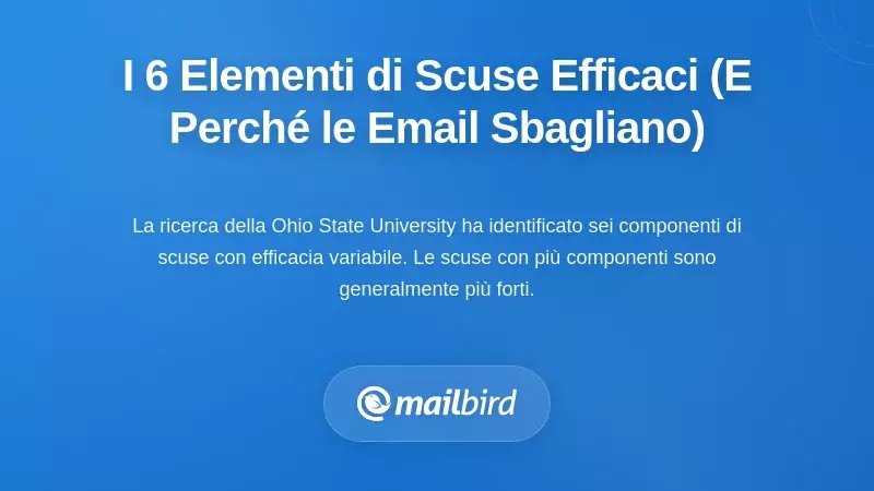 I Sei Componenti delle Scuse Efficaci (E Perch&eacute; la Maggior Parte delle Email Non Raggiunge lo Scopo)