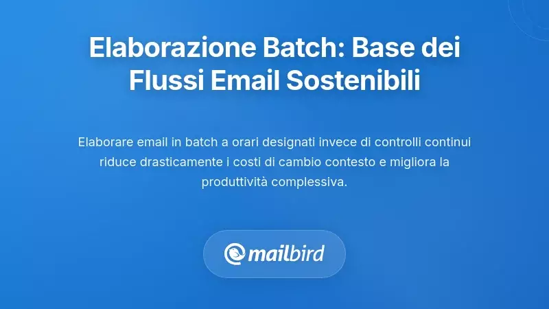 Elaborazione a Blocchi: La Base di Workflow Email Sostenibili