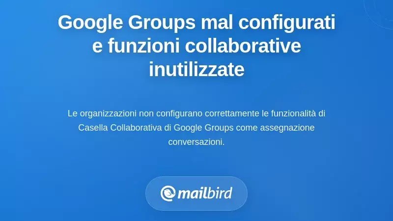 Gruppi Google Mal Configurati e le Funzionalit&agrave; della Casella Collaborativa che Nessuno Usa