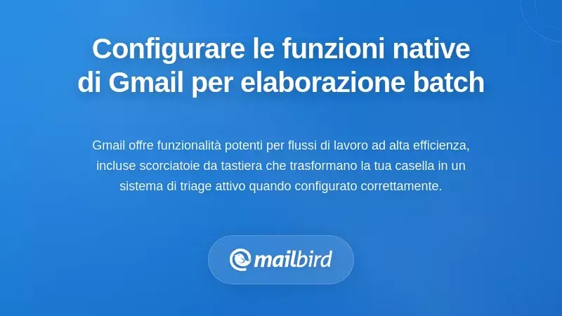 Configurazione delle Funzionalità Native di Gmail per l'Elaborazione in Batch