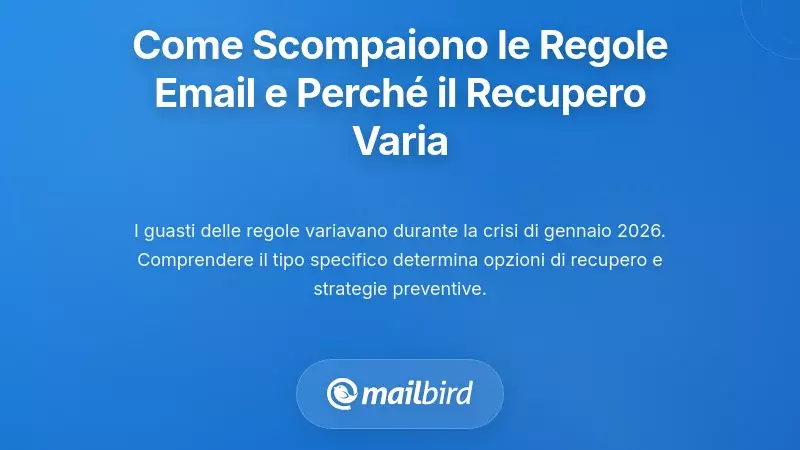 I diversi modi in cui le regole email di Outlook scomparse (e perché il recupero è variato)