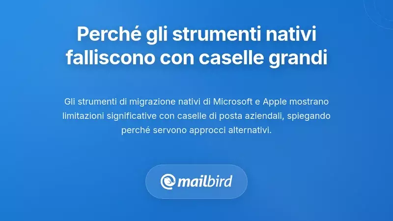 Perché gli Strumenti di Migrazione Nativi non Sono Adeguati per Caselle di Posta di Grandi Dimensioni