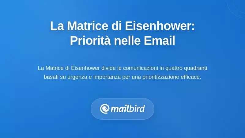 La matrice di Eisenhower: la tua base per la prioritizzazione delle email