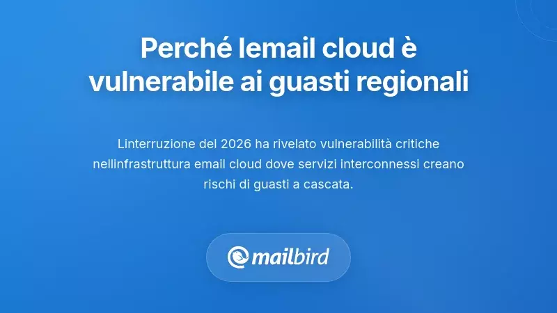 Perché i Sistemi di Email Basati sul Cloud Sono Vulnerabili a Fallimenti Regionali
