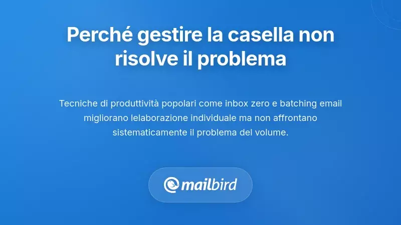 Strategie individuali di gestione della posta in arrivo che non affrontano la causa principale dei problemi di volume email
