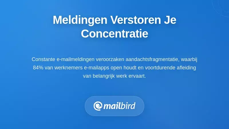 Illustratie van notificatie-afleiding die constante e-mailmeldingen afbeeldt die focus en workflow verstoren