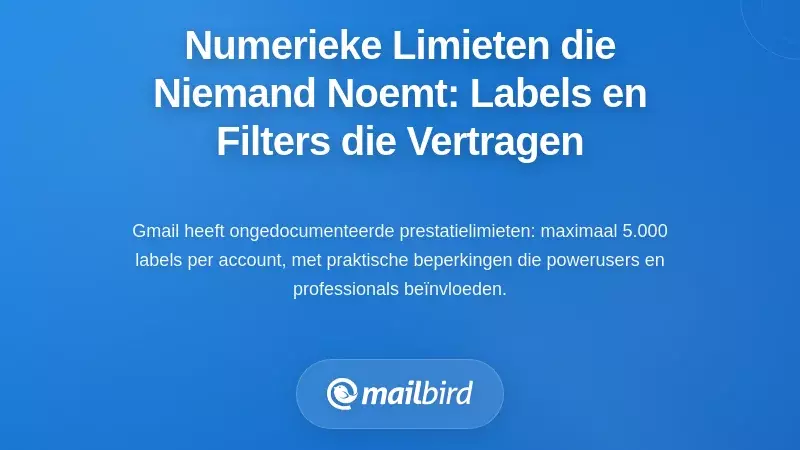 De Numerieke Limieten Waar Niemand Over Spreekt: Wanneer Labels en Filters Prestatielimieten Bereiken