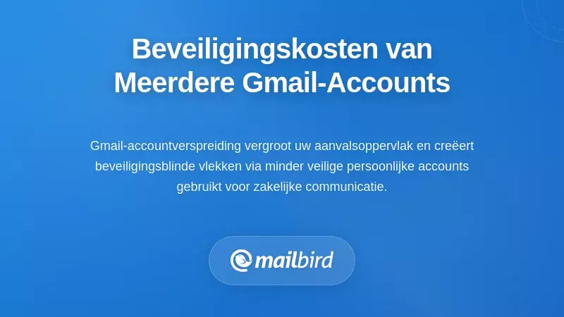 Visualisatie van beveiligingskwetsbaarheid die de uitbreiding van het aanvalsvlak door meerdere Gmail-accounts toont