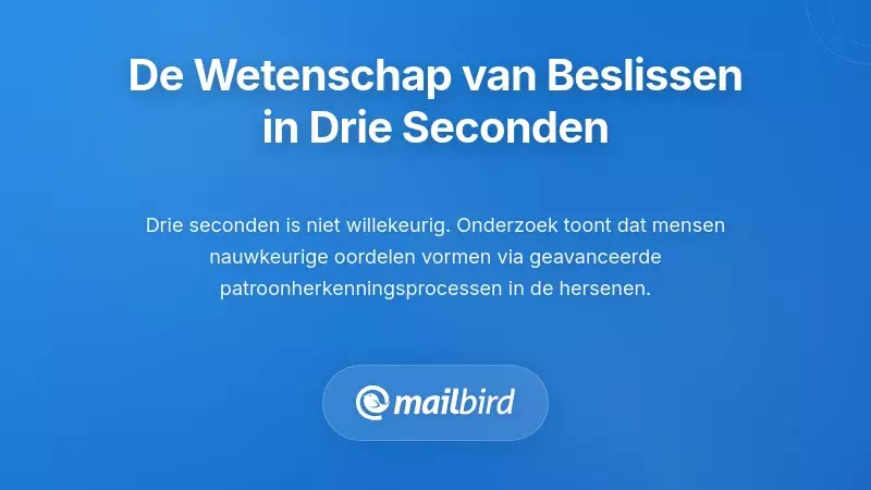 Visueel diagram dat het beslissingsproces van drie seconden illustreert voor effici&euml;nte e-mailtriage
