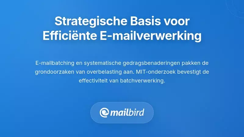 Strategische Basisprincipes voor Efficiënt E-mailverwerking