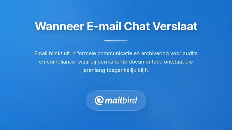 Professionele e-mailinterface die formele zakelijke communicatie en archivering toont