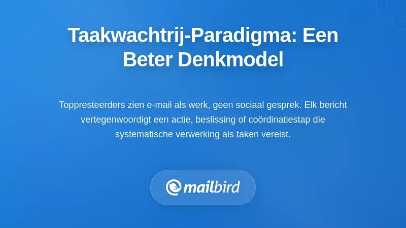 E-mail inbox georganiseerd als taakwachtrij met prioriteitslabels en batchverwerkingsworkflow