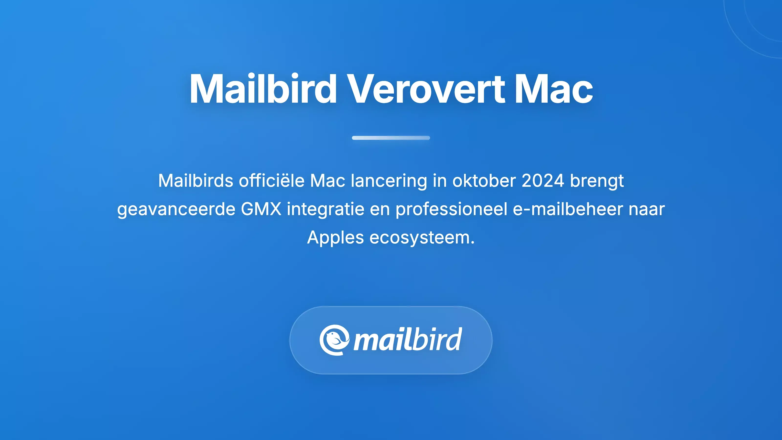Mailbird voor Mac e-mailclient interface die GMX-accountinstellingen en verbeterde prestatiekenmerken toont