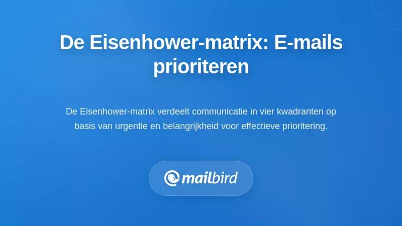 De Eisenhower-matrix: Je basis voor e-mailprioritering