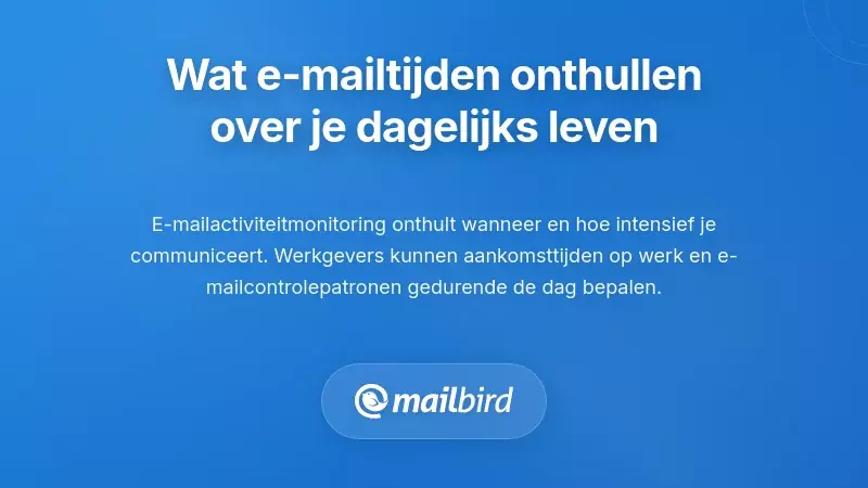 Visualisatie van e-mailtijdbestekken die dagelijkse activiteits patronen en metadata-tracking tonen