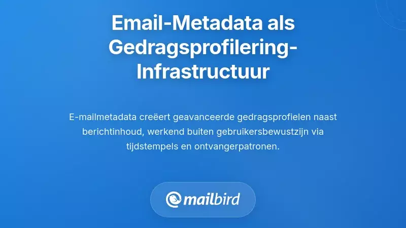 E-mailmetadata als uitgebreide infrastructuur voor gedragsprofilering