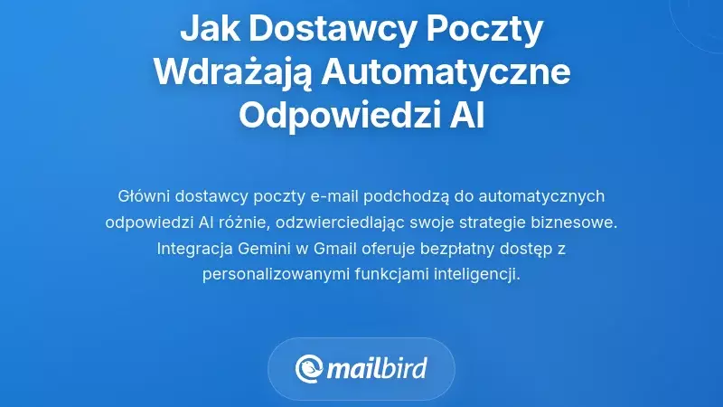 Jak główni dostawcy poczty elektronicznej wdrażają automatyczne odpowiedzi AI na dużą skalę