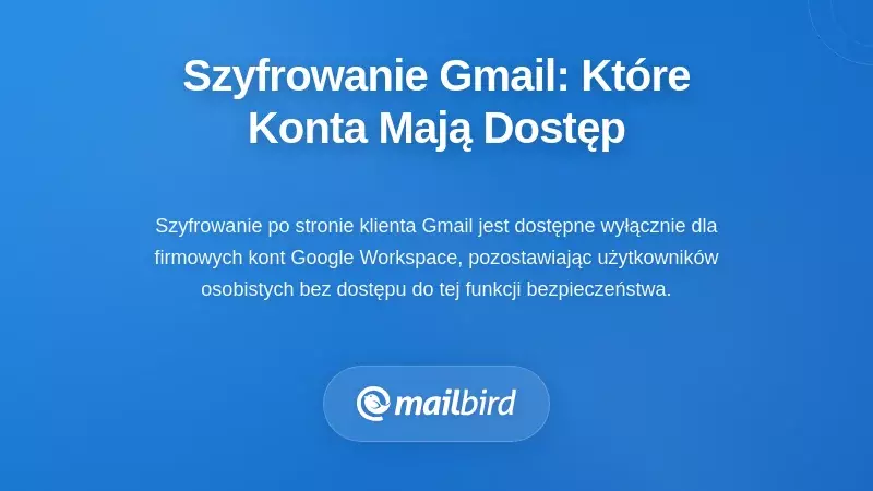 Kto ma dostęp do szyfrowania po stronie klienta Gmail? Podział ze względu na typ konta