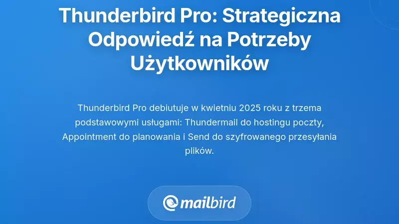 Pojawienie się Thunderbird Pro: Strategiczna reakcja na potrzeby użytkowników