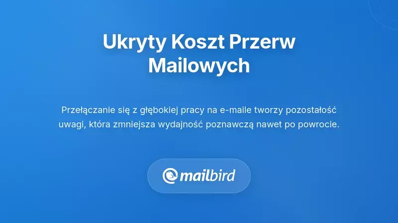 Profesjonalista analizujący koszty przerw w e-mailach wpływających na produktywność i koncentrację w miejscu pracy