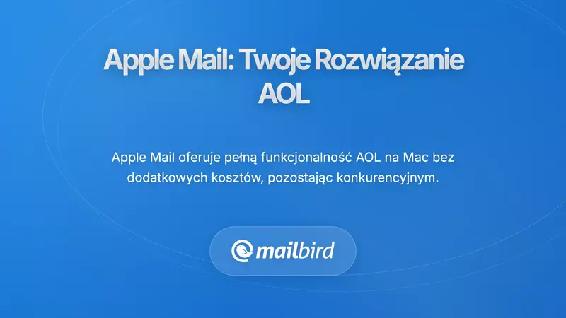 Aplikacja Apple Mail wyświetlająca integrację konta AOL na pulpicie Maca