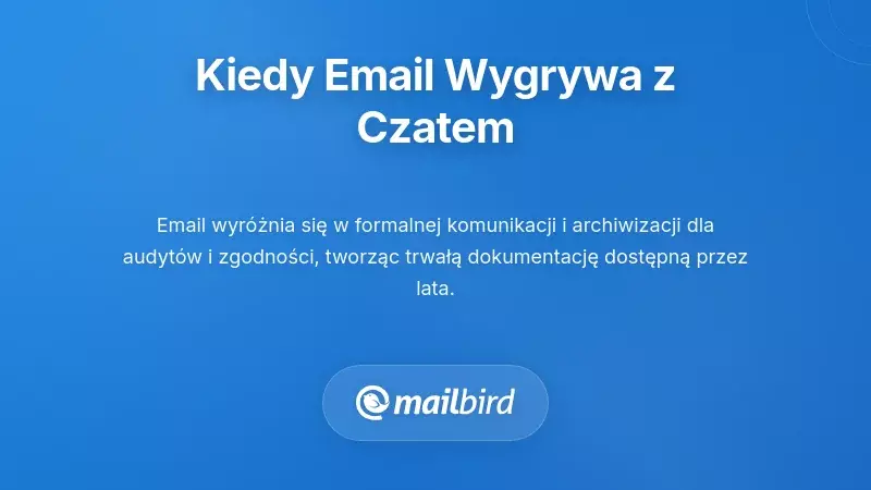 Profesjonalny interfejs e-mail pokazujący formalną komunikację biznesową i prowadzenie dokumentacji