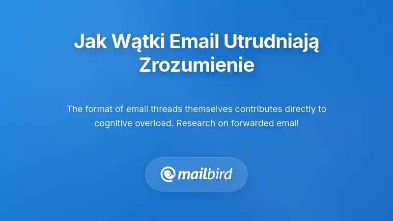 Wizualizacja struktury wątku e-mail pokazująca, jak format wiadomości stwarza wyzwania w zrozumieniu