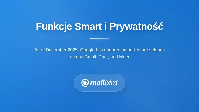 Interfejs ustawień prywatności smart funkcji Gmail pokazujący szczeg&oacute;łowe opcje kontroli dla przetwarzania e-maili przez AI