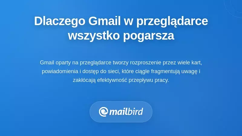 Karty przeglądarki z Gmailem tworzą środowisko pełne rozpraszaczy wpływające na efektywność pracy