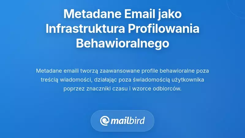 Metadane e-mail jako kompleksowa infrastruktura profilowania behawioralnego