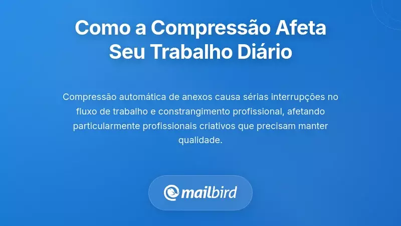Profissional a experienciar perda de qualidade e problemas de compress&atilde;o em anexos de email no trabalho