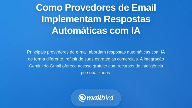 Como os Principais Fornecedores de Email Est&atilde;o a Implementar Respostas Autom&aacute;ticas de Email com Intelig&ecirc;ncia Artificial em Larga Escala
