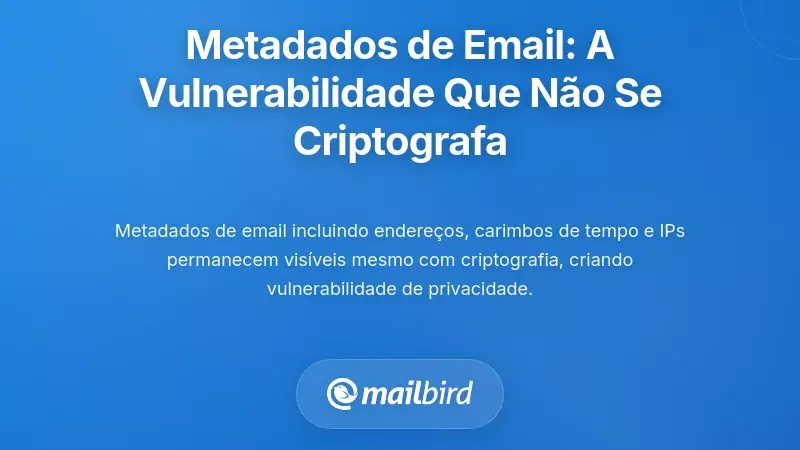 Metadados de Email: A Vulnerabilidade de Privacidade que N&atilde;o Podes Encriptar